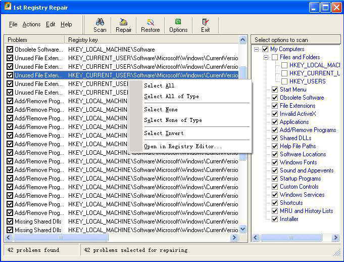 1st Registry Repair - Repair registry and optimize PC performance.